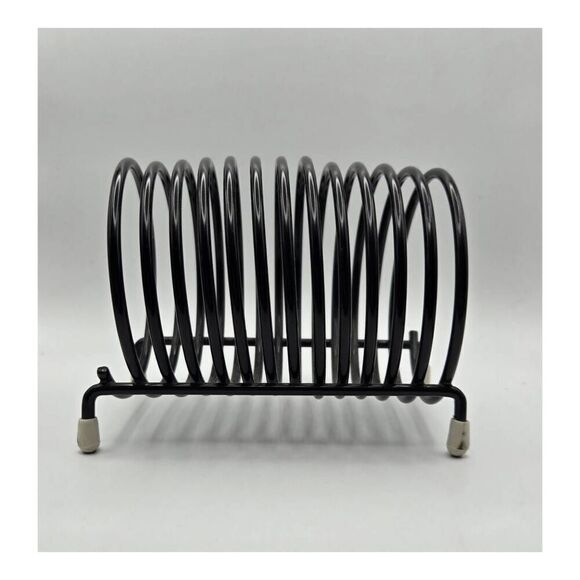 Vintage 1950's Desktop Black Circle Letter Holder Rack - Picture 2 of 6